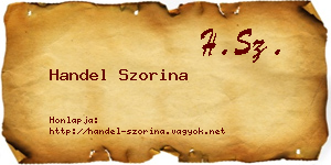 Handel Szorina névjegykártya